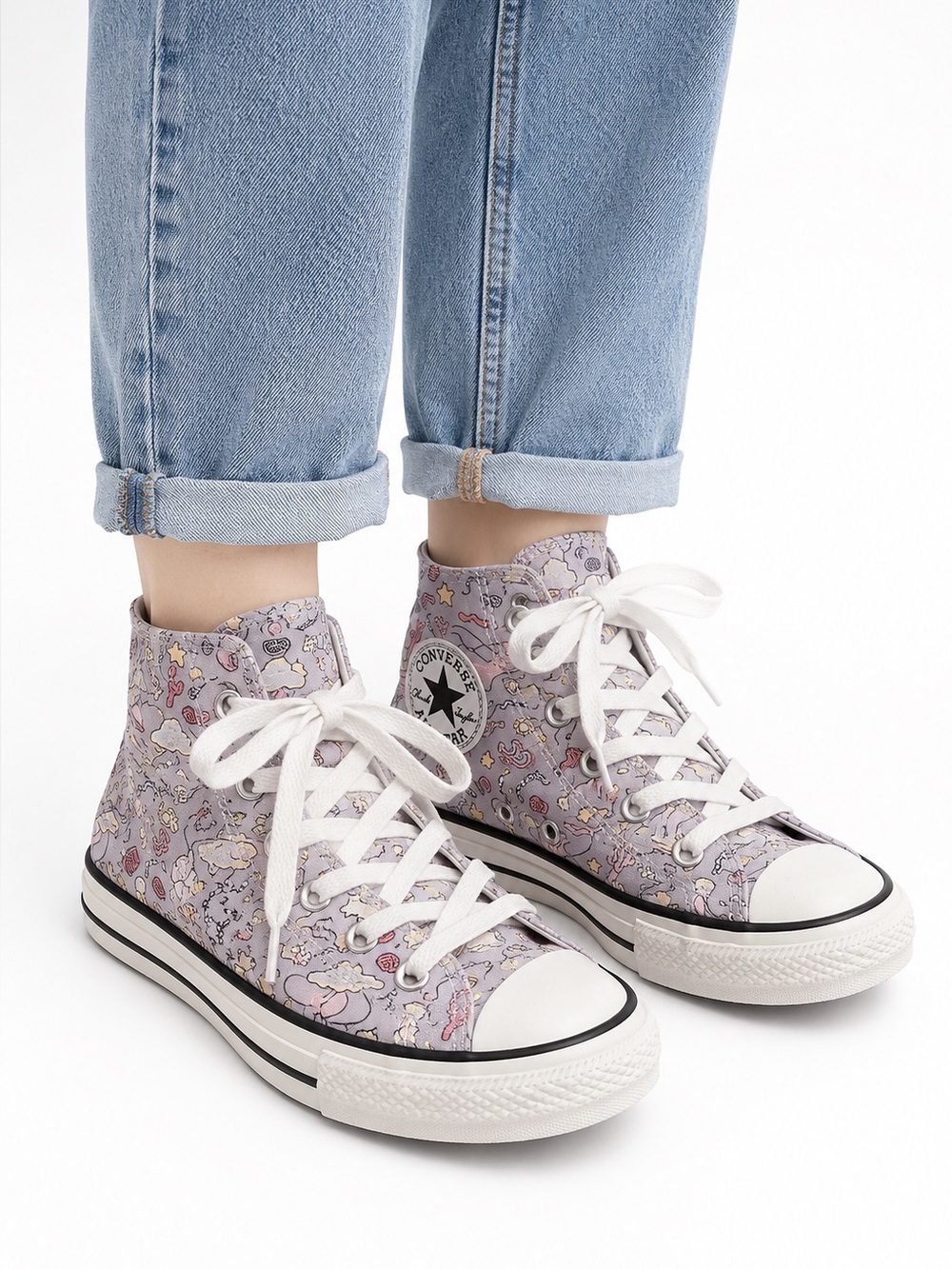 Size 13 Converse Chuck Taylor All Star Girls Lavender Unicorn‎ High Top Sneakers